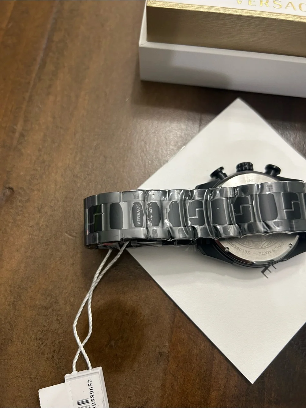 Versace Blue Dial Black  Black VE2I0045mm Tachymeter Date Box Papers